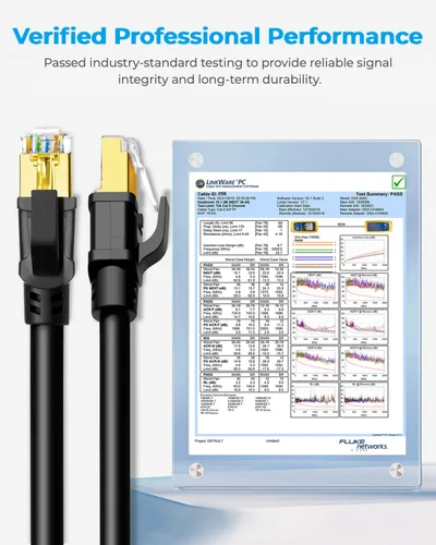 Vista 7 de DDMALL Cable Ethernet CAT8 de 1.5 pies, 3 pies, 6 pies, 10 pies, 15 pies, 20 pies, 25 pies, 30 pies, 40 pies, 50 pies, 65 pies, 100 pies, de alta