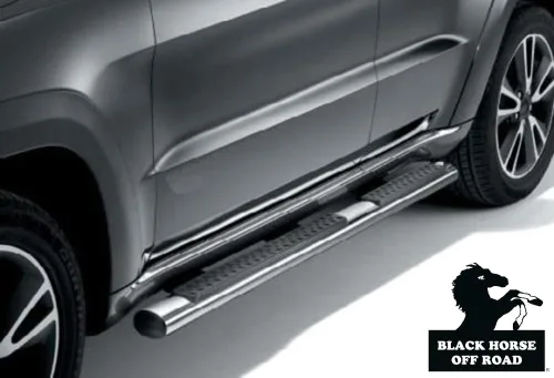 Vista 3 de Black Horse - Juego de peldaños laterales de acero inoxidable compatible con Jeep Grand Cherokee 11-21