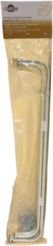Vista 6 de Graber Barra de cortina con costura de doble bloqueo, ancho ajustable de 18 a 28 pulgadas, color blanco