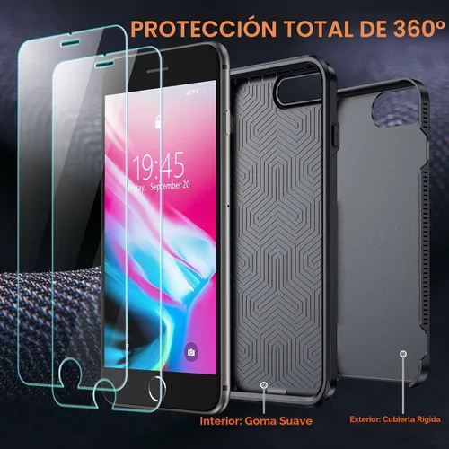 Vista 5 de SPIDERCASE para iPhone 7/8 Plus, [protección contra caídas de 10 pies de grado militar] [antideslizante]