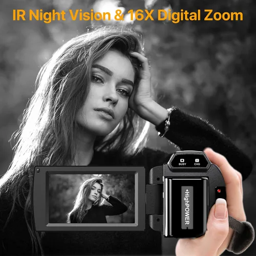 Vista 5 de Videocámara 4K 48MP 60FPS Cámara de video Ultra HD con Wifi Vlogging Cámara para YouTube 16X Cámara de vídeo digital con micrófono 6 ejes