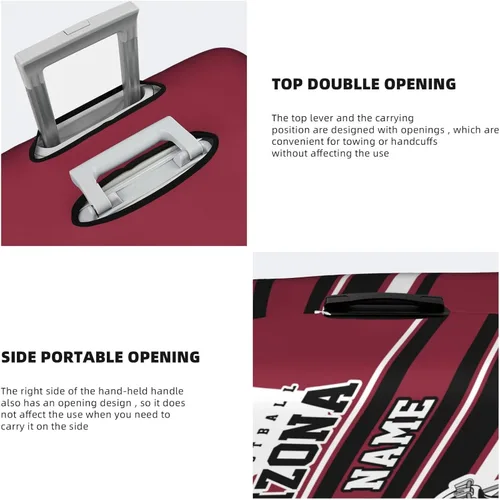 Vista 5 de Fundas de equipaje personalizadas con nombre y número, funda de maleta lavable elástica personalizada para equipaje, Arizona, Fútbol