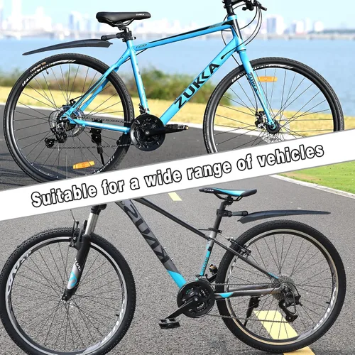 Vista 7 de WEEROCK Front and Rear Bike Fender Frame Downtube Bicycle Mudguard and Adjustable Rear Bike Fender for 24 26 28 Inch Bicycle, Mountain Bike,MTB
