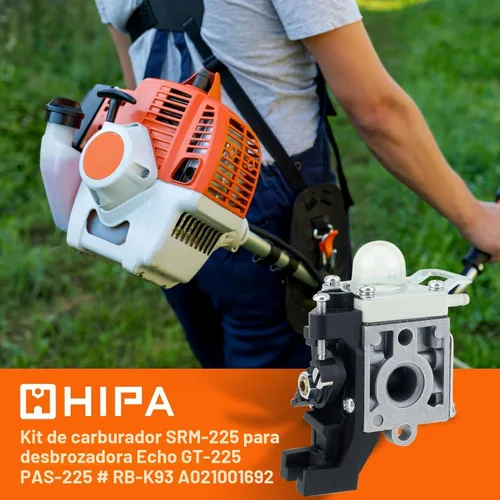 Vista 9 de HIPA Carburador con batería para RePower Kit de mantenimiento para Echo GT225 gt225i gt225l pas225 pe225 ppf225 shc225 srm225 srm225u recortador
