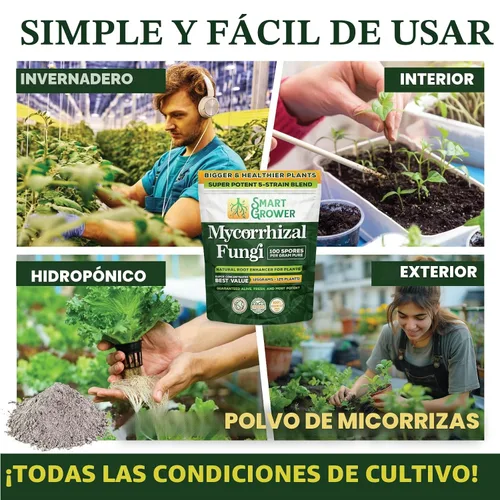 Vista 4 de Potenciador de raíces de hongos micorrízicos orgánicos para plantas, súper potente 100 esporas por gramo, mezcla de 5 cepas, resultados rápidos