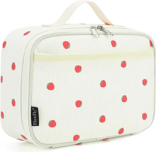 Vista 38 de Flowfly - Lonchera para niños, bolsa escolar aislada duradera con correa de hombro y soporte para botellas, minihielera térmica resistente al agua
