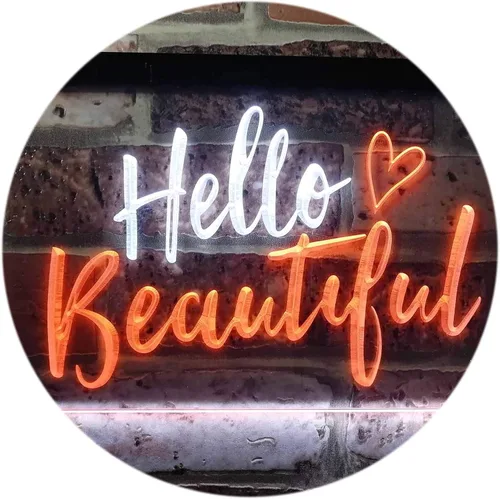 Vista 16 de ADVPRO Hello Beautiful Battling Cancers Support - Letrero de neón LED de doble color, azul y rojo, 12 x 8.5 pulgadas, st6s32-i1177-br azul y Red