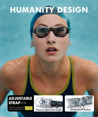 Vista 3 de NSSIW Swim-Goggles-Adult-Women Goggles Swimming Men: Anti Fog Pool Goggles with UV400 and No Leak 2 Pack