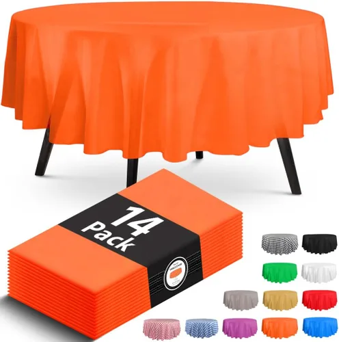 Vista 42 de Paquete de 14 manteles de plástico desechables rectangulares negros de 54 x 108 pulgadas - Cubiertas decorativas lisas para fiestas, bodas