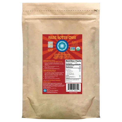 Vista 9 de Blue Lotus Chai - Golden Masala Flavor Chai - Hace 17 tazas - 0.5 onzas Masala Spiced Chai Powder con especias orgánicas - Té indio instantáneo sin