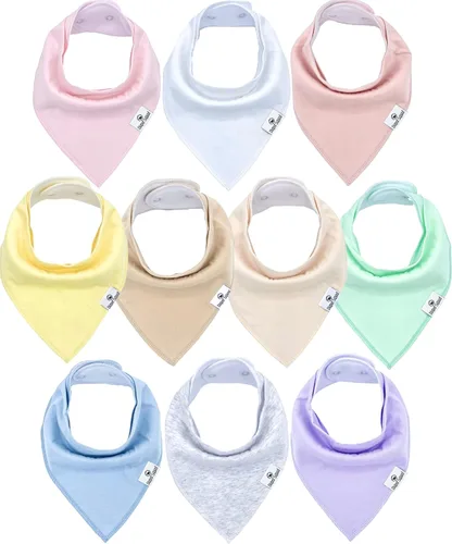 Vista 14 de Diaper Squad 10-Pack Organic Cotton Baby Bibs for Baby Boy, Girl