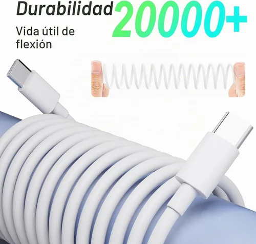 Vista 3 de Cargador para iPhone, paquete de 2 bloques de carga rápida USB C de 20 W con 2 cables USB-C a C de 6 pies para iPhone 17 16 15 Plus/Pro/Pro Max/iPad