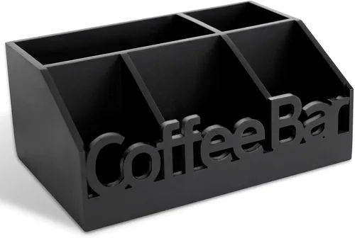 Vista 15 de Organizador de Barra de Café para Encimera - Estación Organizadora de Café de Madera, Organizador de Estación de Café para el Hogar & la Oficina