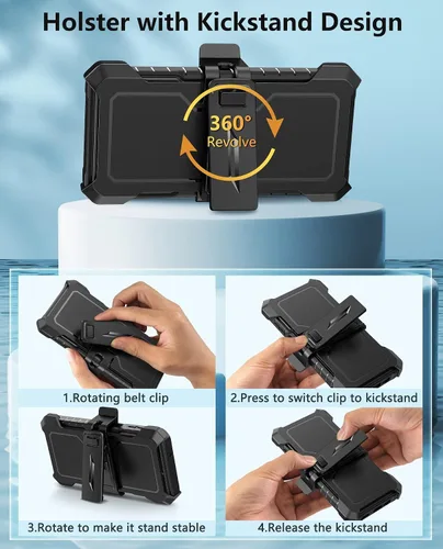 Vista 8 de FNTCASE for Samsung Galaxy A14-5G Case with Slide Camera Cover & Holster Built in Kickstand, Military Grade Dropproof Protection, Heavy Duty