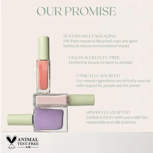Vista 6 de Esmalte de uñas transpirable de alta calidad de larga duración (coral tostado) - Vegano y libre de toxinas