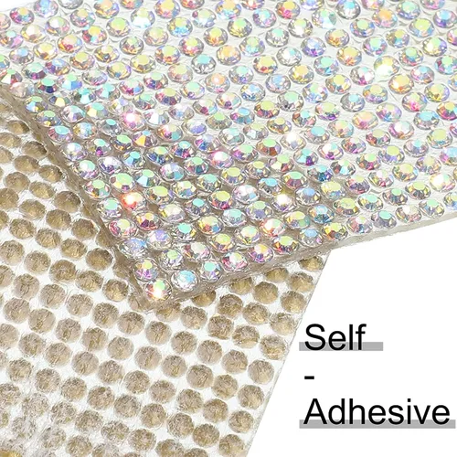 Vista 3 de 5 rollos de cinta autoadhesiva de diamantes de imitación con cristal, cinta de diamantes bling con pegatinas de 2 mm para manualidades, bodas