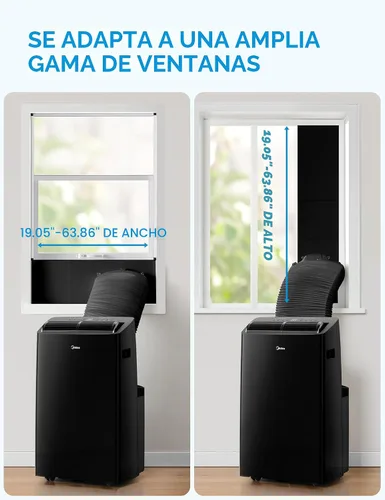 Vista 7 de Midea Duo 12,000 BTU (10,000 BTU SACC) Inversor de alta eficiencia, aire acondicionado portátil ultra silencioso, enfría hasta 450 pies cuadrados