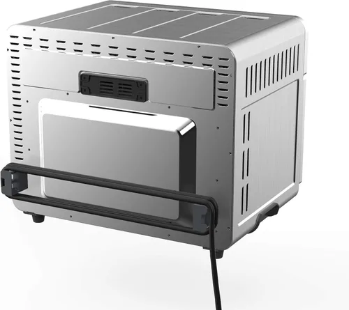 Vista 5 de Megachef Horno electrónico multifunción de 360 grados con tecnología de aire caliente, cromo plateado, capacidad de 25 litros