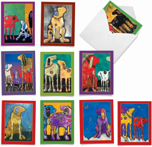 Vista 2 de The Best Card Company - 10 tarjetas divertidas de agradecimiento para perros (4 x 5.12 pulgadas) - Papelería de gratitud en caja para todas