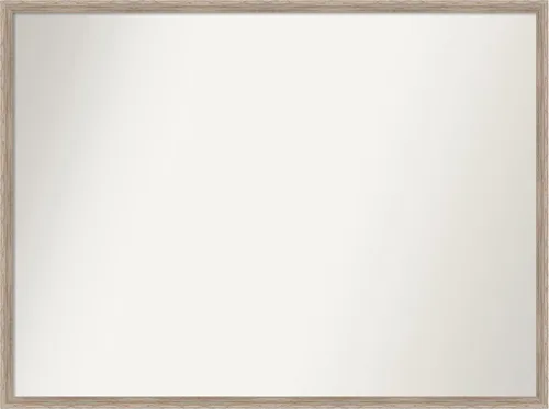Vista 92 de Amanti Art Espejo de baño blanco para sobre el fregadero, 24 x 27 pulgadas, espejo de tocador rectangular con cuña de madera dura, marco de madera