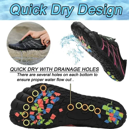 Vista 5 de LIZRHA Zapatos de agua para hombres y mujeres de secado rápido, zapatos de natación acuática, zapatos descalzos para pesca al aire libre, playa