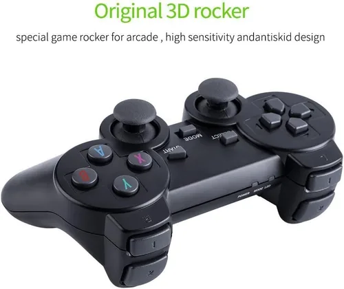 Vista 3 de M8 Wireless Game Console with 20000 Built-in Games, 2.4G Wireless Controllers, HDMI HD Output, Plug and Play TV Video Game System, 64GB Memory, Black