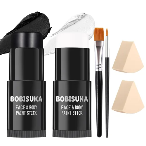Vista 11 de BOBISUKA Barra de pintura negra para la cara y el cuerpo, palitos negros para deportes, béisbol, softbol, fútbol, kit de pintura negra