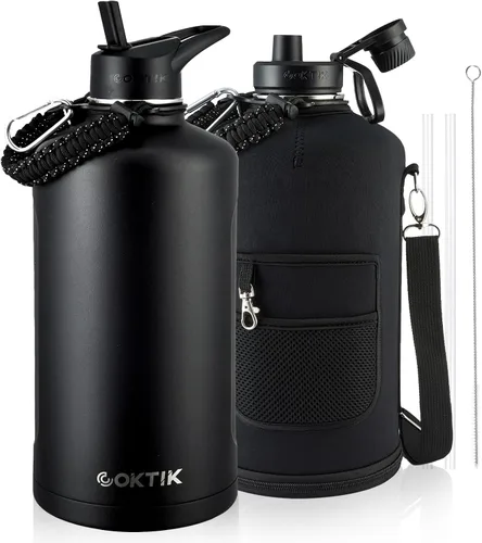 Vista 12 de COKTIK Botella de agua deportiva de 22 onzas, botella de agua de acero inoxidable para aislamiento térmico, botella de viaje reutilizable