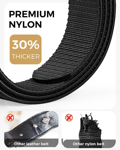 Vista 3 de Cinturón de trinquete elástico para hombres, cinturón de trabajo táctico de nailon casual, hebilla ajustable