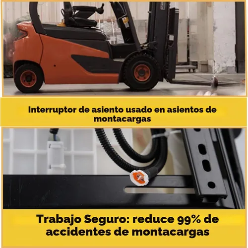 Vista 3 de SEATIN Asiento Universal para Montacargas con Interruptor, Cinturón de Seguridad Retráctil se Ajusta a Toyota Montacargas Aftermarket, Tractor