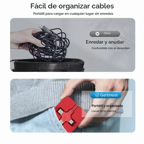 Vista 5 de 6 unids 3 en 1 retráctil multi cable de carga rápida a granel con soporte para teléfono USB C/Micro USB/L, fácil de usar y portátil, compatible