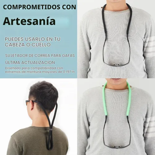 Vista 4 de Soporte para correa de lentes de sol para flotar, cordón ajustable para correa de lentes para hombres y mujeres, soporte para correa de gafas