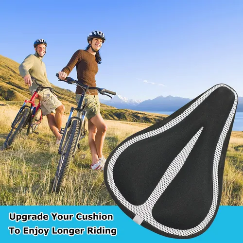 Vista 7 de Geronmine Funda de Asiento de Bicicleta de Gel Acolchada Cubiertas de Sillín de Bicicleta para Mujeres y Hombres, Funda de Cojín de Asiento