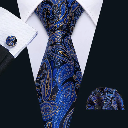 Vista 18 de Barry.Wang Juego de corbatas de seda para hombre, corbatas de boda de seda tejida formal de negocios casual (4/6/8PCS)