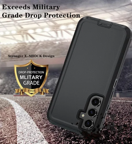 Vista 4 de ONOLA Funda para teléfono Samsung Galaxy S24 FE con protector de pantalla HD, funda para teléfono de servicio pesado resistente a golpes y caídas