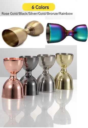 Vista 5 de Jigger de cóctel prémium de 2 onzas/1 oz, de acero inoxidable para barman, jigger de medición de cóctel, doble jigger duradero, taza medidora