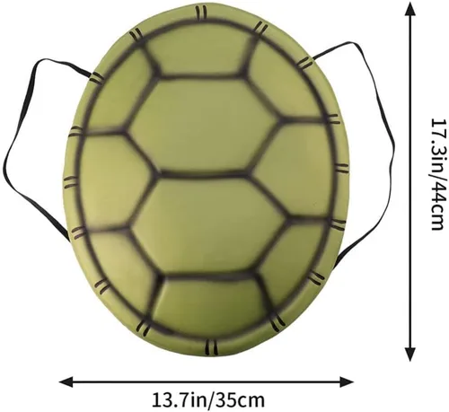 Vista 2 de Kisangel 2 piezas de Halloween Tortuga Shell Props EVA Turtle Shell Mochila Cosplay Disfraces para espectáculos de baile