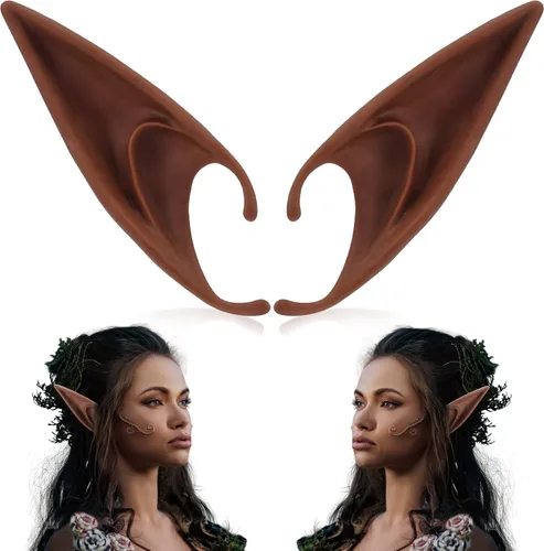 Vista 12 de FRESHME Orejas de Hada Duende Pixie – Orejas Puntiagudas Suaves Élficas para Cosplay, Mascarada, Vampiro, Orejas de Hada, Accesorios de Disfraz