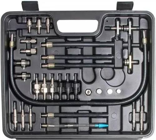 Vista 5 de Kit de adaptador de sistema de combustible limpiador y probador sin desmontar para gasolina EFI acelerador coche 20.3 fl oz tanque 120PSI