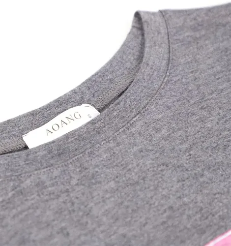 Vista 24 de Aoang Camisetas gráficas de gran tamaño para mujer, cuello redondo, manga corta, blusa