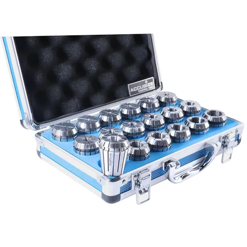 Vista 6 de Accusize Industrial Tools - Juego de pinzas ER32 de precisión, 18 piezas, tamaños de 3/32'' a 25/32'', alta precisión, caja de almacenamiento