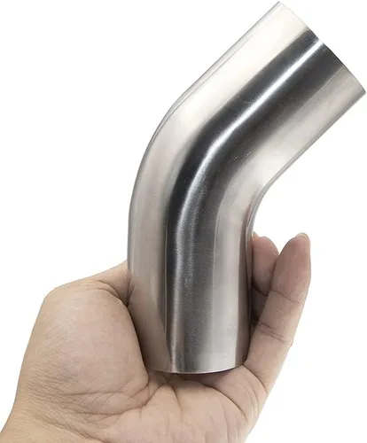 Vista 8 de Codo de Acero Inoxidable de 1.5" con Curvatura Mandril de 45° - 16GA/0.065" (1.5mm) de Grosor - Patas de 2" - Codo de Acero Inoxidable SS304