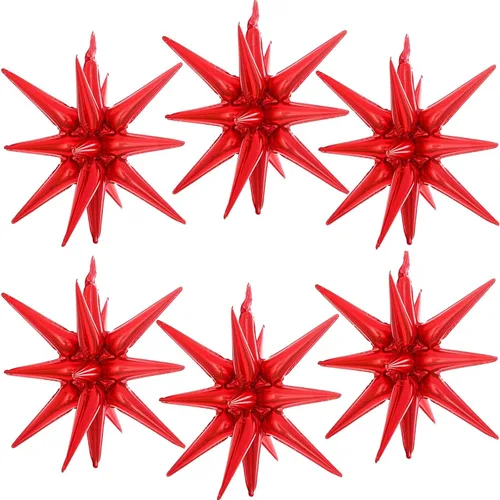Vista 9 de 6 globos de estrella negra, globos de 22 pulgadas, globos de papel de aluminio con forma de estrella de Mylar para fiestas de cumpleaños, bodas