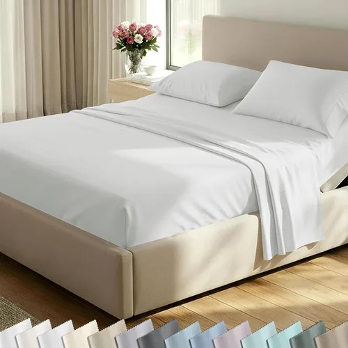 Vista 28 de California Design Den Juego de sábanas de lujo tamaño King - 100% algodón, 600 número de hilos, sábanas King de bolsillo profundo, ropa de cama