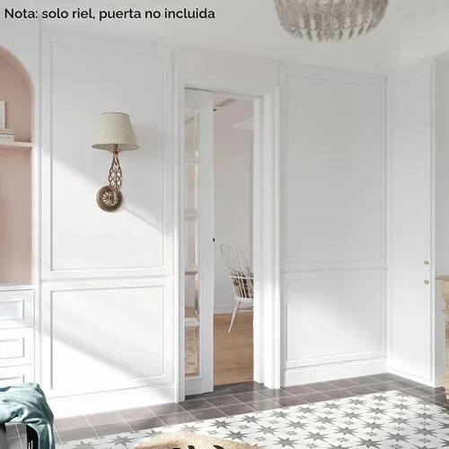 Vista 7 de EaseLife Kit de herrajes para puerta corrediza de 4 pies/48 pulgadas, grado comercial, kit de riel de caja de aluminio, se desliza suavemente
