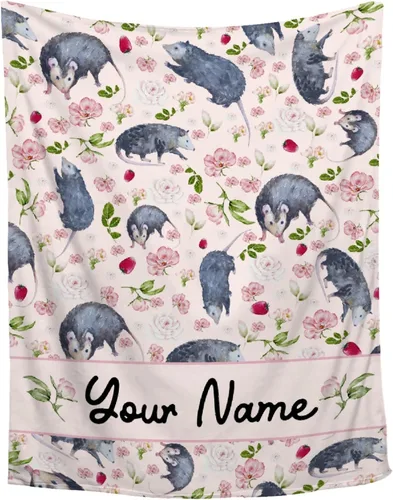 Vista 9 de Manta de zarigüeya personalizada Regalo ultrasuave de «Just A Girl Who Loves Opossums» para niñas, decoración divertida para el hogar de animales