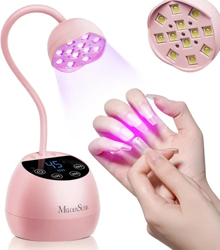 Vista 12 de MelodySusie - Lámpara de uñas de cuello de cisne 360° 2 en 1 S-Pro09M para trabajos de detalle 60s Timer, 2000mAh Battery, 6h Runtime, One-Touch