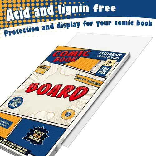 Vista 3 de Leffis 100 protectores para cómics, protectores de cómics de tamaño actual, protectores de cómics gruesos y duraderos de tamaño regular