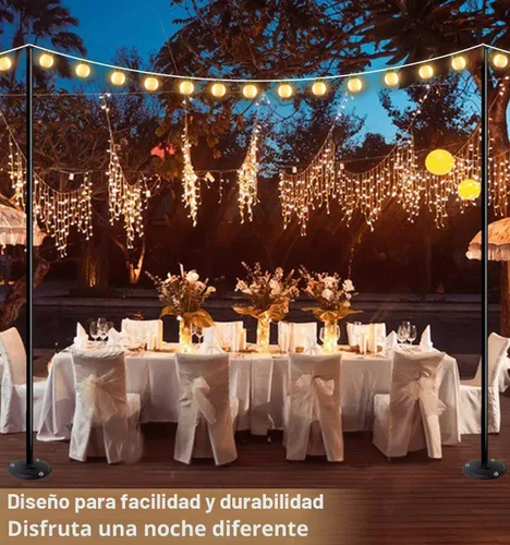 Vista 7 de Queension Postes de luz de base de tierra de 10 pies para tira de luces al