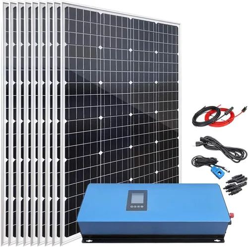 Vista 12 de Kit de sistema solar para el hogar de 480 W con 4 paneles solares monocristalinos de 120 W y 1000 W MPPT Solar Grid Tie Power Inverter